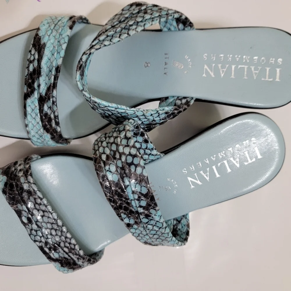 ITALIAN SHOEMAKERS Animal Print Wedge Sandals! Size 8 - Picture 8 of 8